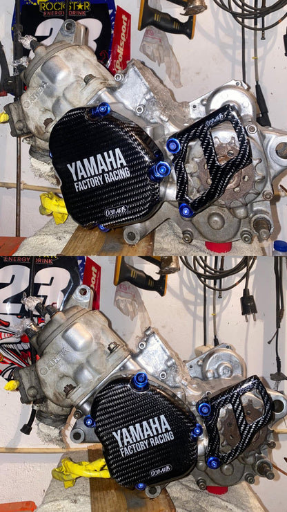 Carbon Fiber Flywheel Cover and Pinion Guard YAMAHA YZ125 2005-2025