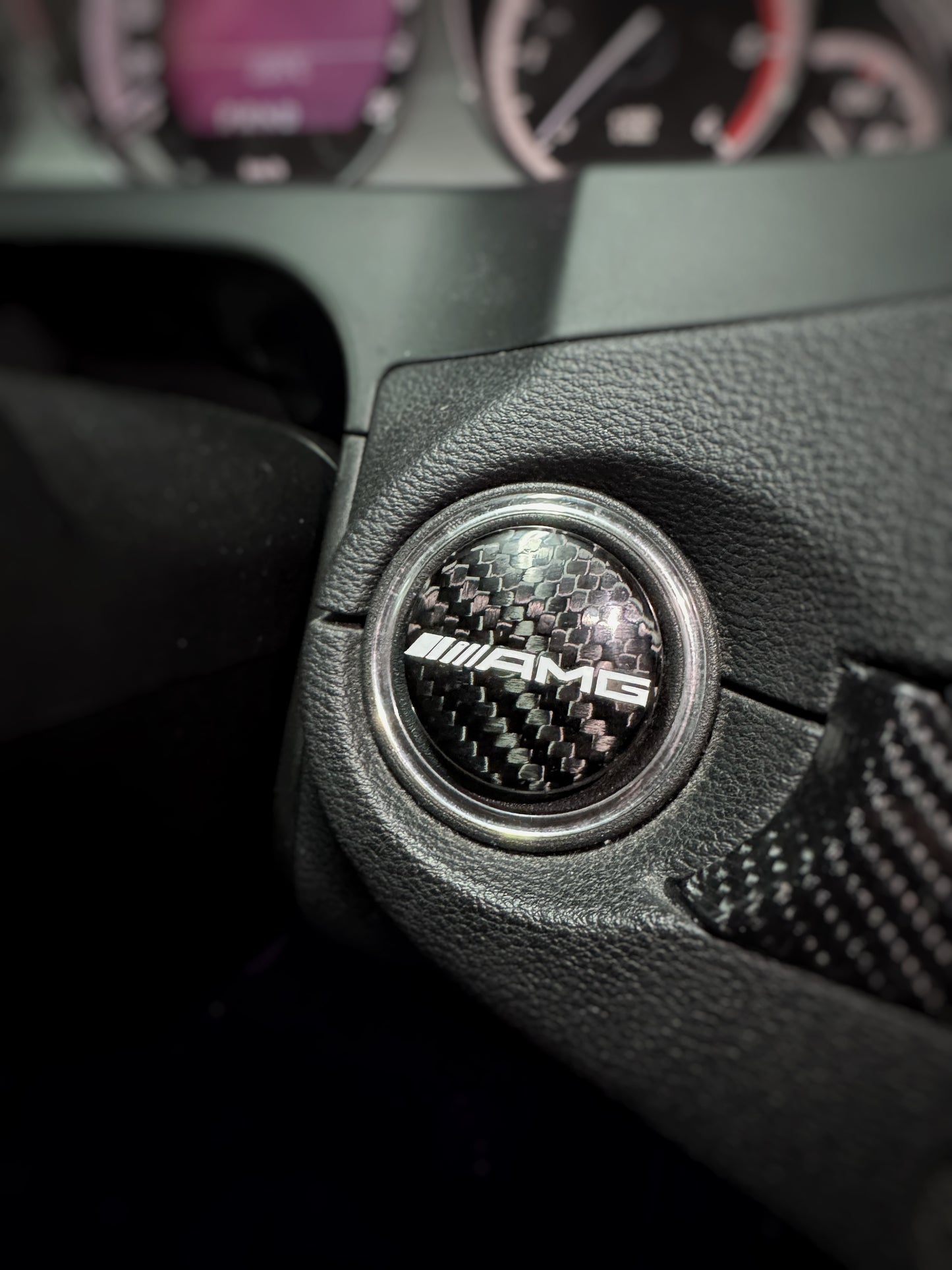 100% Carbon Fiber Sart And Stop Button One Key Mercedes Benz