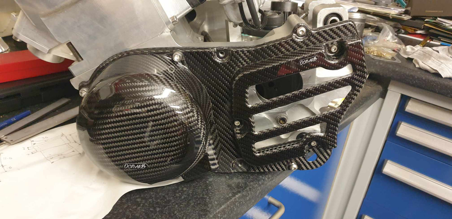 Couvercle de volant moteur en fibre de carbone, couvercle de pompe à eau et couvercle d'embrayage Banshee et RD 350