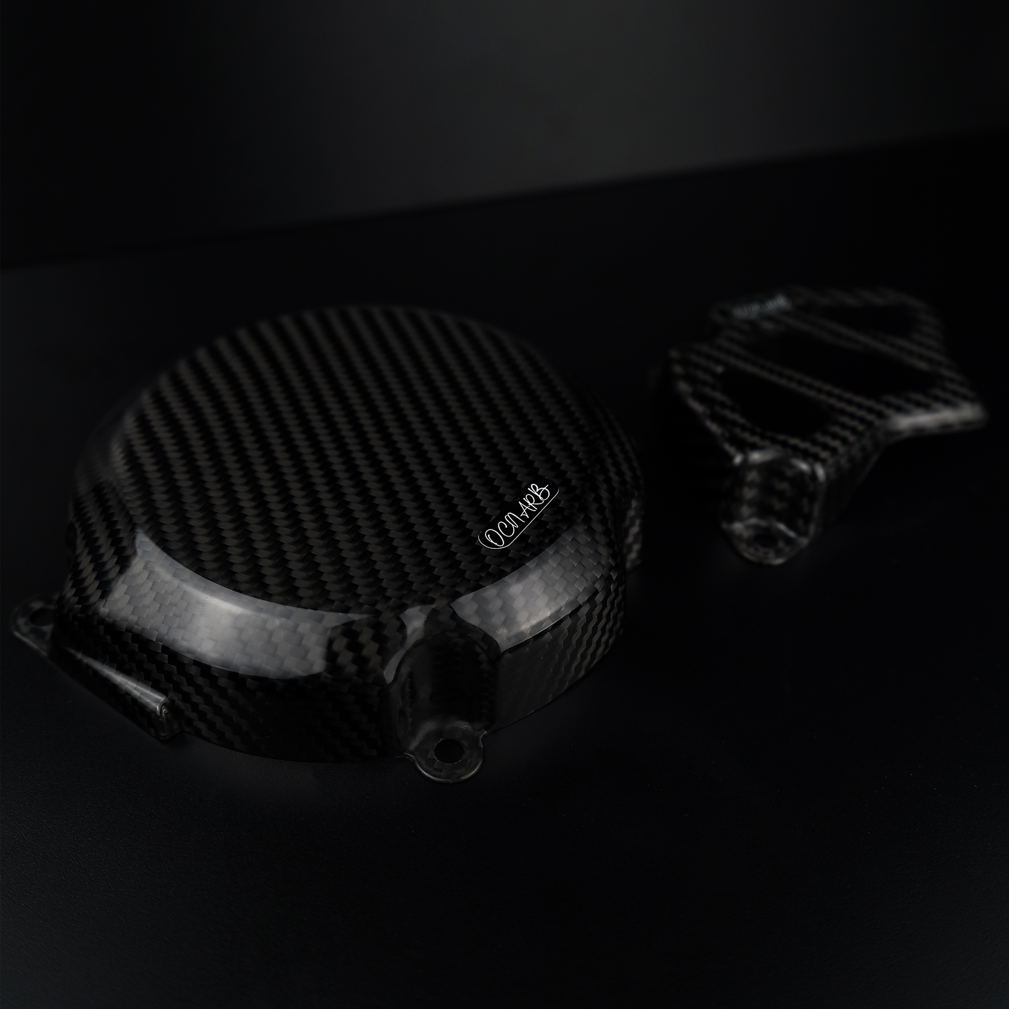 Cubierta del volante y protector del piñón de fibra de carbono HONDA CR250 1986-2001